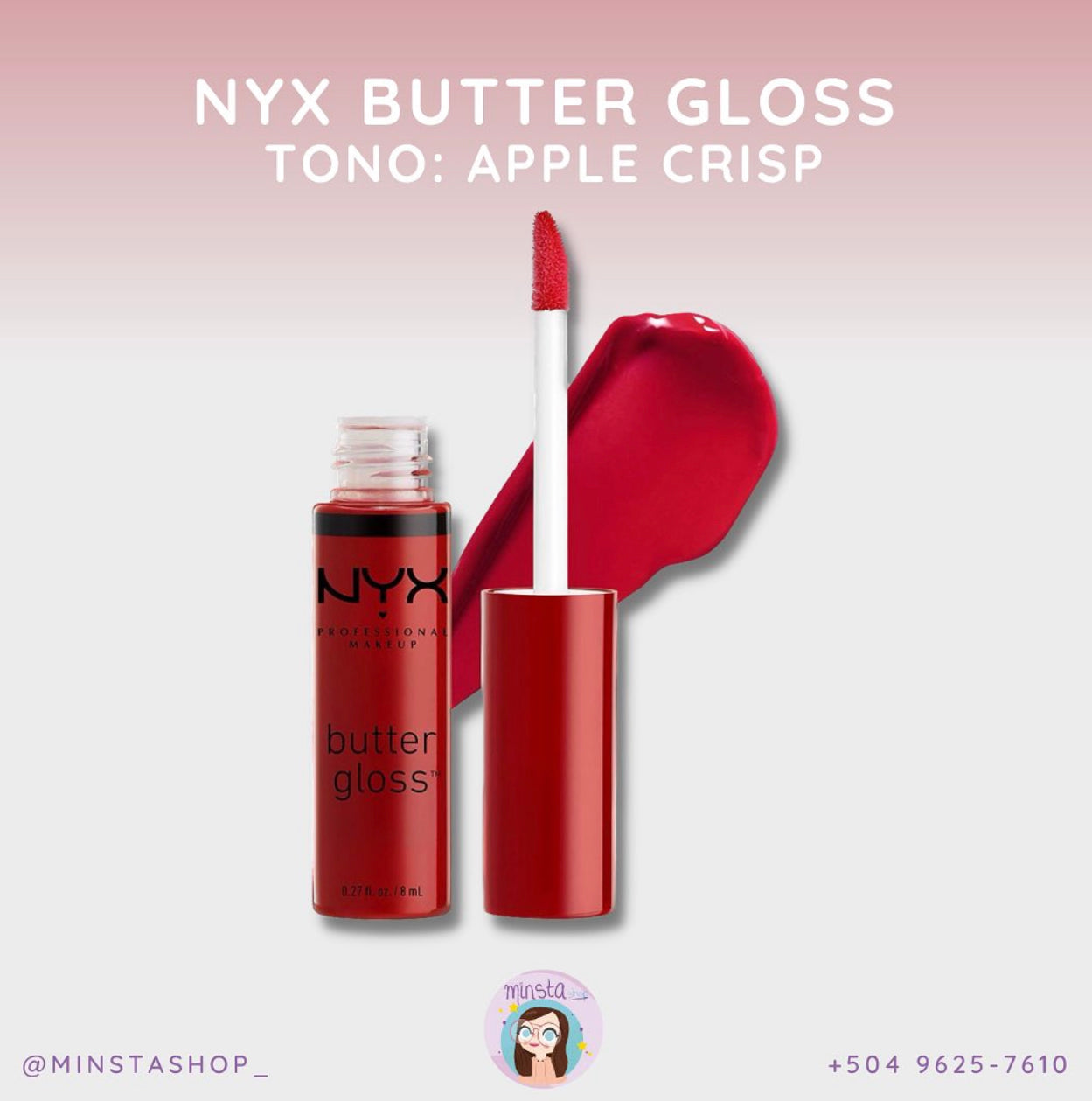 NYX Professional Makeup Butter Gloss, Non-Sticky Lip Gloss, Apple Crisp