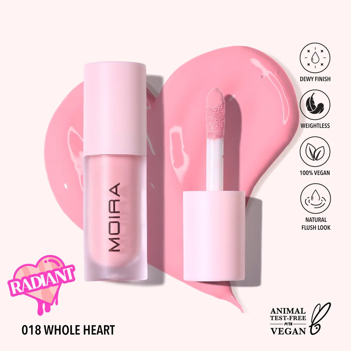 Moira LOVE STEADY LIQUID BLUSH (018, WHOLE HEART)