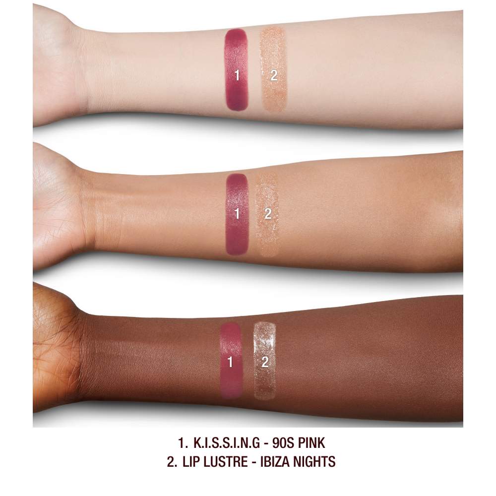 Charlotte Tilbury
K.I.S.S.I.N.G Lipstick and Lip Gloss Duos -Color: 90's Pink - warm rosewood pink