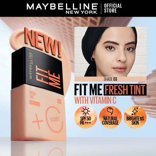 FIT ME® FRESH TINT
MAKEUP TINT + SKINCARE WITH SPF50/PA+ Maybelline