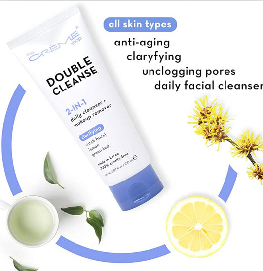 The Crème Shop - Double Cleanse 2-in-1 facial foam: Witch Hazel + Lemon + Green Tea