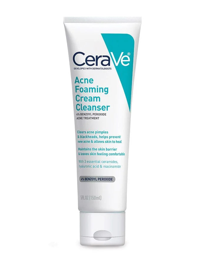 CeraVe Acne Foaming Cream Cleanser BENZOYL PEROXIDE ACNE TREATMENT